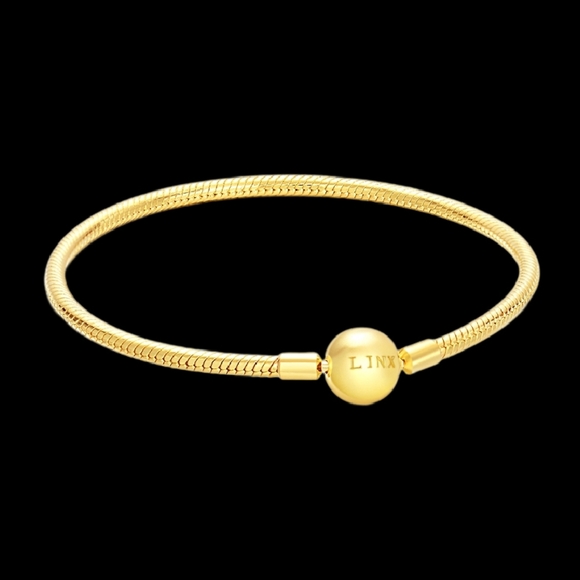 Linx Yellow Gold Snake Chain Bracelet with Religious Themed Charms - Picture 7 of 7